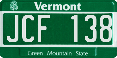 VT license plate JCF138