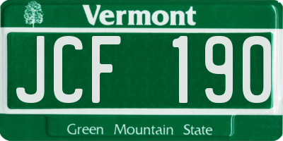 VT license plate JCF190
