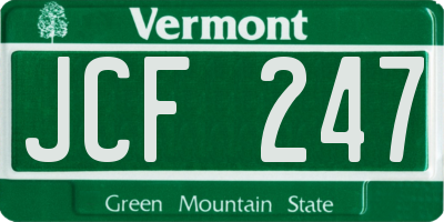 VT license plate JCF247