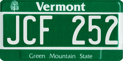 VT license plate JCF252