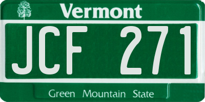 VT license plate JCF271