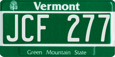 VT license plate JCF277