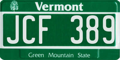 VT license plate JCF389