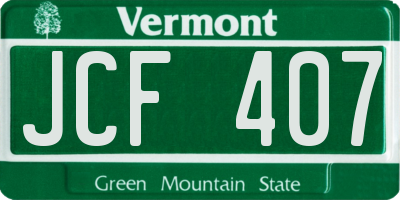 VT license plate JCF407