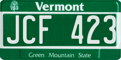 VT license plate JCF423