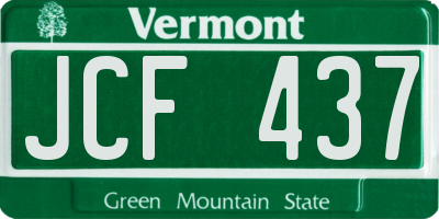 VT license plate JCF437