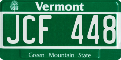 VT license plate JCF448