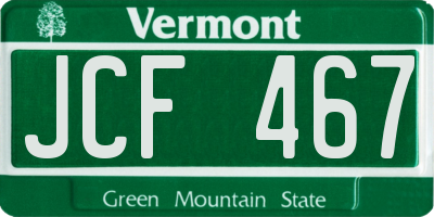 VT license plate JCF467