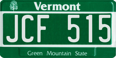 VT license plate JCF515
