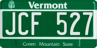 VT license plate JCF527