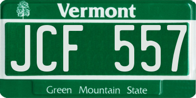 VT license plate JCF557
