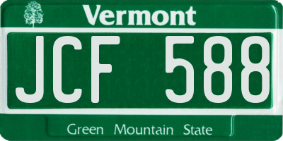 VT license plate JCF588