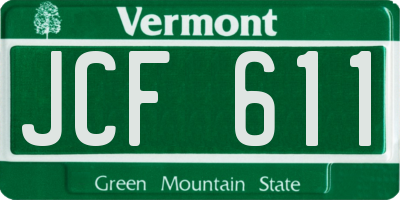 VT license plate JCF611