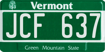 VT license plate JCF637