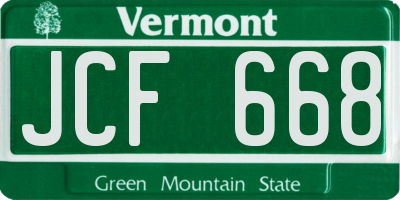 VT license plate JCF668
