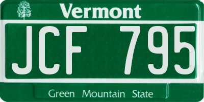 VT license plate JCF795