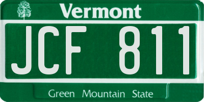 VT license plate JCF811