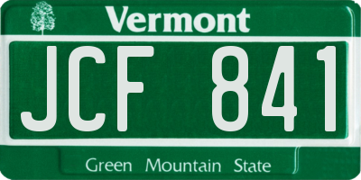 VT license plate JCF841
