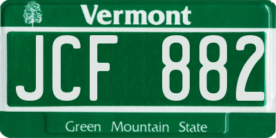 VT license plate JCF882