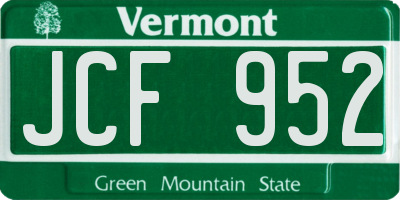 VT license plate JCF952