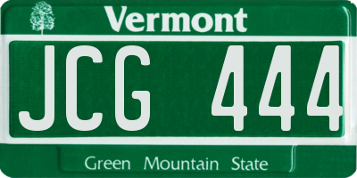 VT license plate JCG444