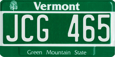 VT license plate JCG465