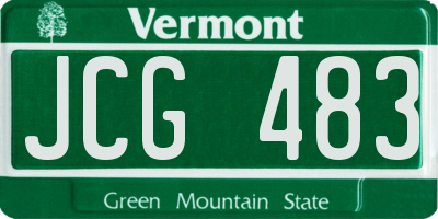 VT license plate JCG483