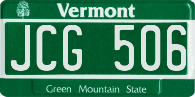 VT license plate JCG506