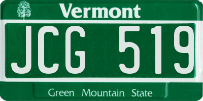 VT license plate JCG519