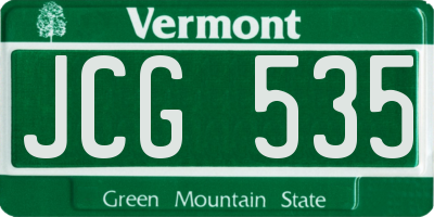 VT license plate JCG535
