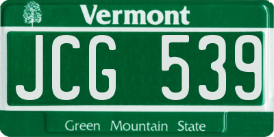 VT license plate JCG539