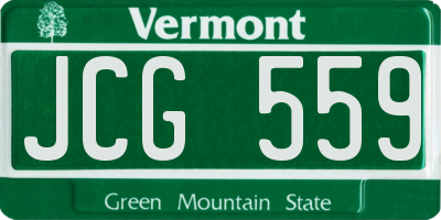 VT license plate JCG559