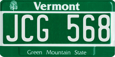 VT license plate JCG568