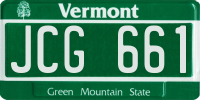 VT license plate JCG661