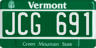 VT license plate JCG691
