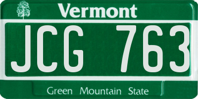VT license plate JCG763