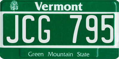 VT license plate JCG795