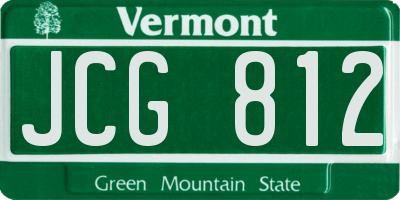 VT license plate JCG812