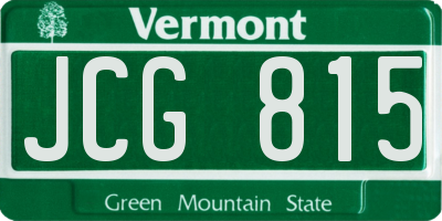 VT license plate JCG815