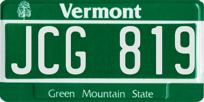 VT license plate JCG819