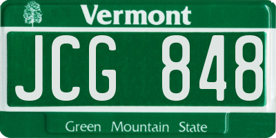 VT license plate JCG848