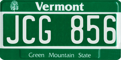 VT license plate JCG856