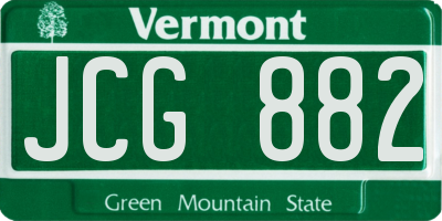 VT license plate JCG882