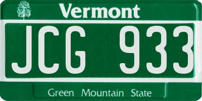 VT license plate JCG933