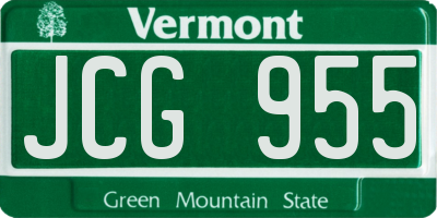 VT license plate JCG955