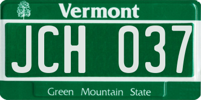 VT license plate JCH037