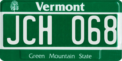 VT license plate JCH068