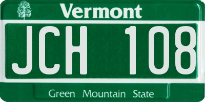 VT license plate JCH108