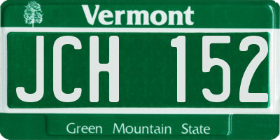 VT license plate JCH152