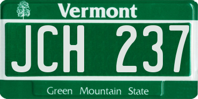 VT license plate JCH237